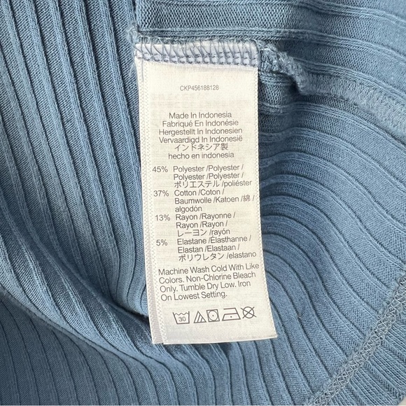 Madewell Blue Ribbed Button-Up Top - Picture 4 of 6